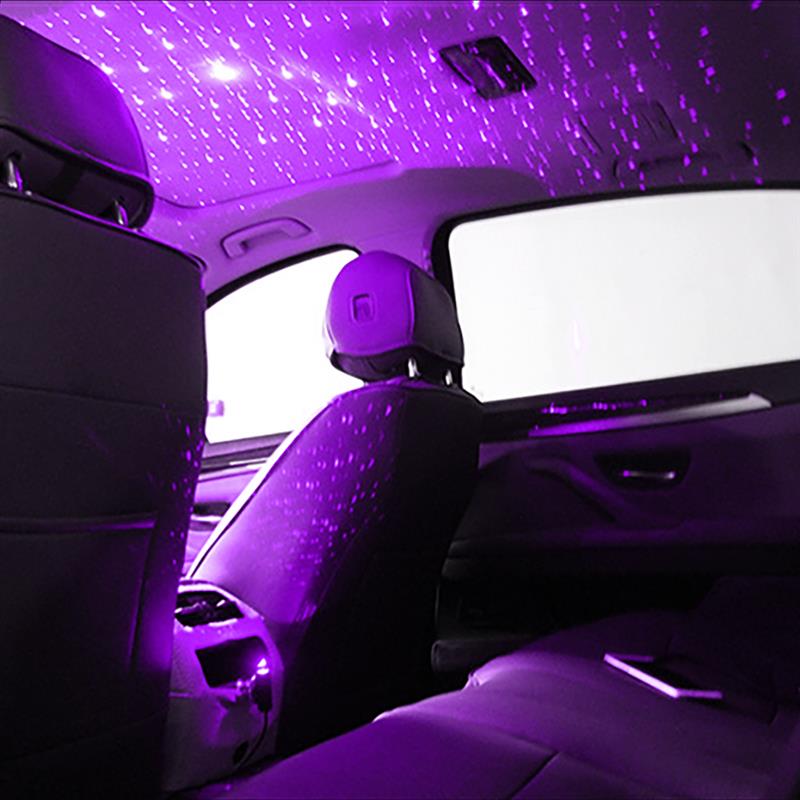 Onever Mini LED Car Roof Star Night Lights Projector Light Interior Ambient Atmosphere Galaxy Lamp Decoration Light USB Plug